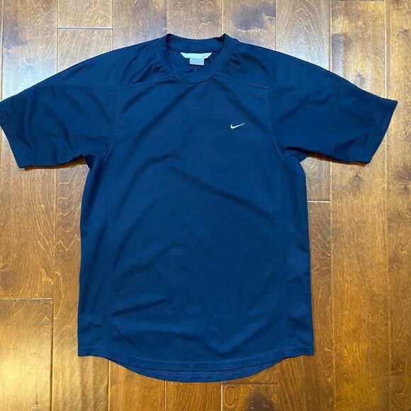 Nike Vintage Y2K Athletic Crewneck Running Workout Navy Blue Top Men's Medium - Picture 3 of 8